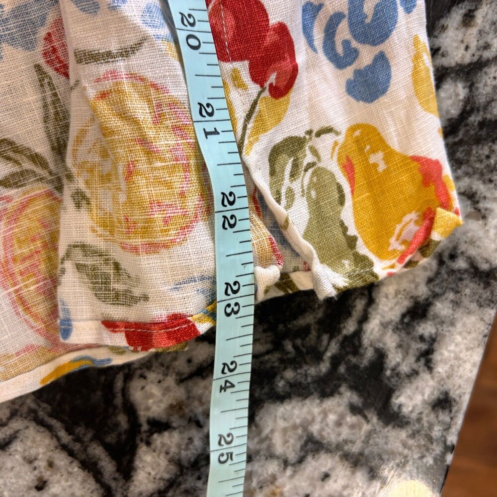 Reformation Anneliese Linen Dress Fruit Cocktail Open Back Puff Sleeve Midi Sz 4 - Picture 8 of 9